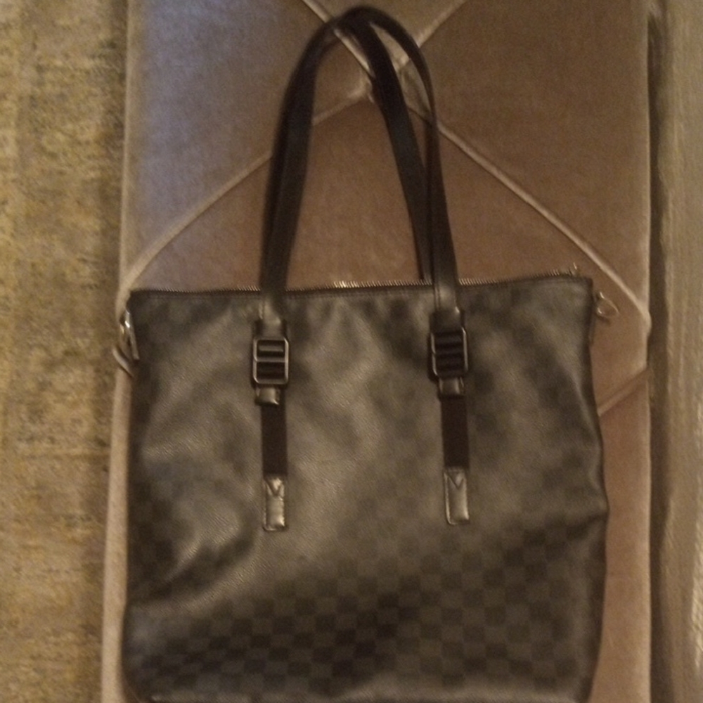 Louis Vuitton Black Checkered Tote Bag